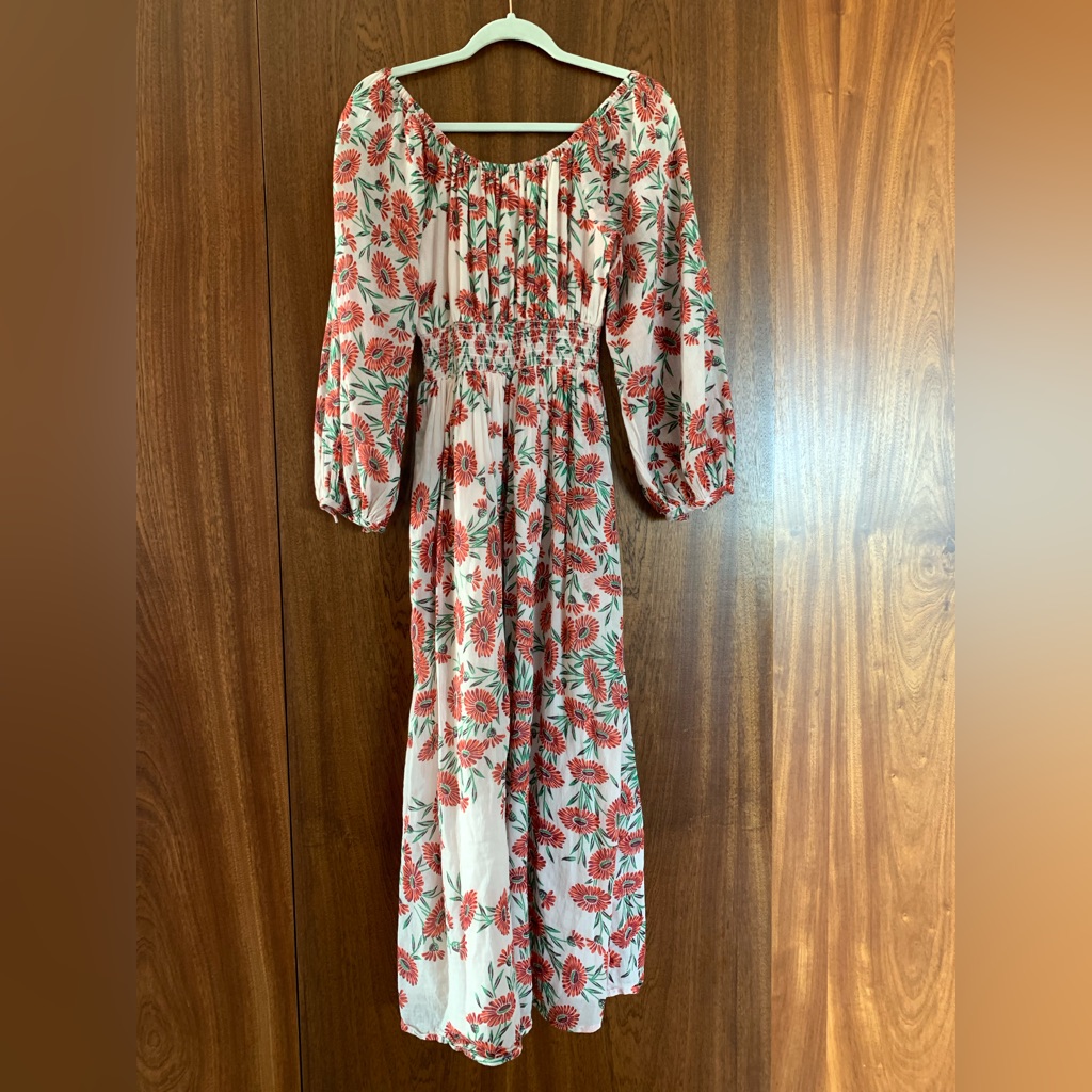 Banjanan Floral Maxi Dress In Light Pink